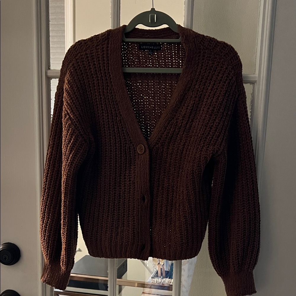 Love Tree Women's Brown Cardigan Sweater
